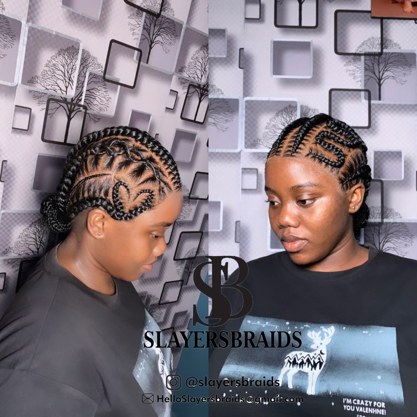 Awele Crisscross Stitch cornrows all back braided wig