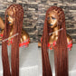 50” Ginger fall full lace knotless braids wig