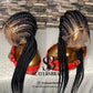 Wig fumi Ready to Ship Stitch cornrows all back braided wig