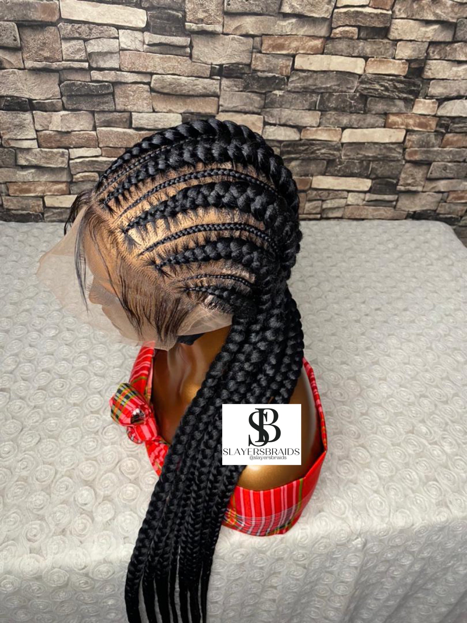 All Back Cornrows Braided Wig Stich Braids Handmadewig Braids