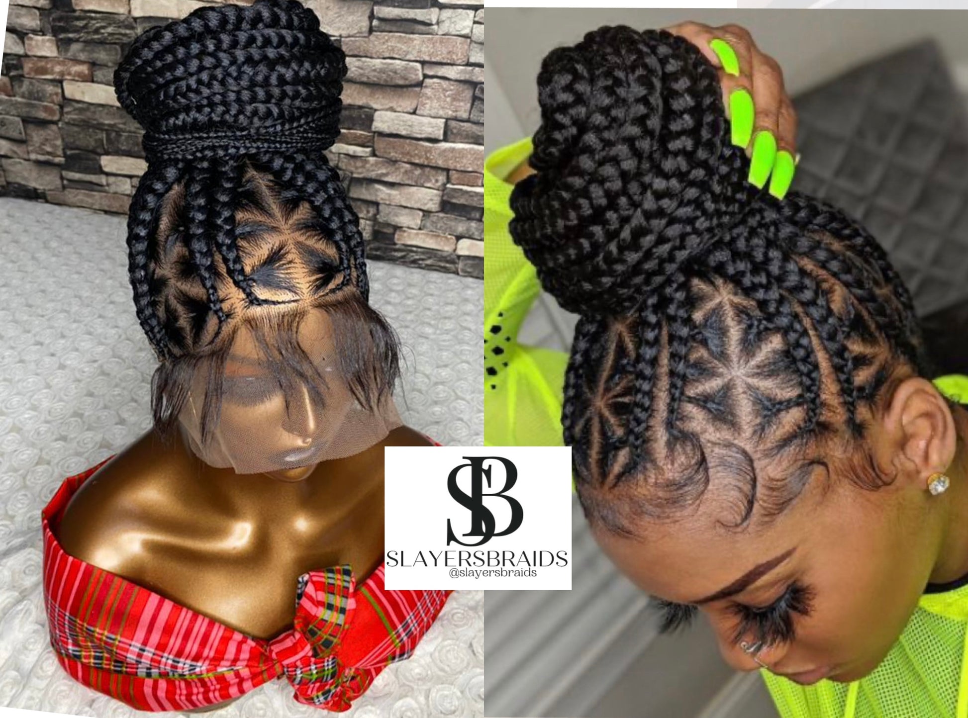 Wig Alicia Glueless triangle parts updo braided wigs