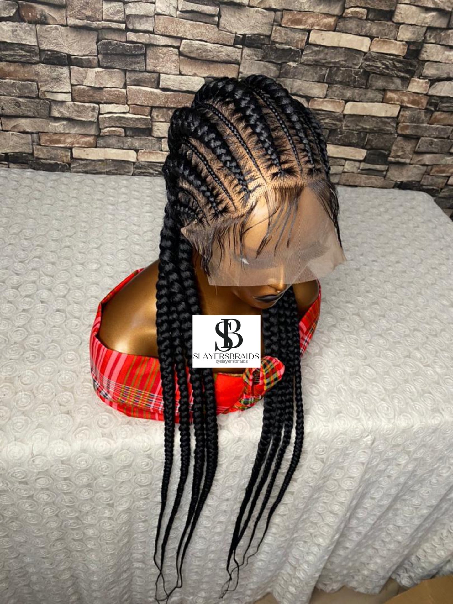 Wig fumi Ready to Ship Stitch cornrows all back braided wig