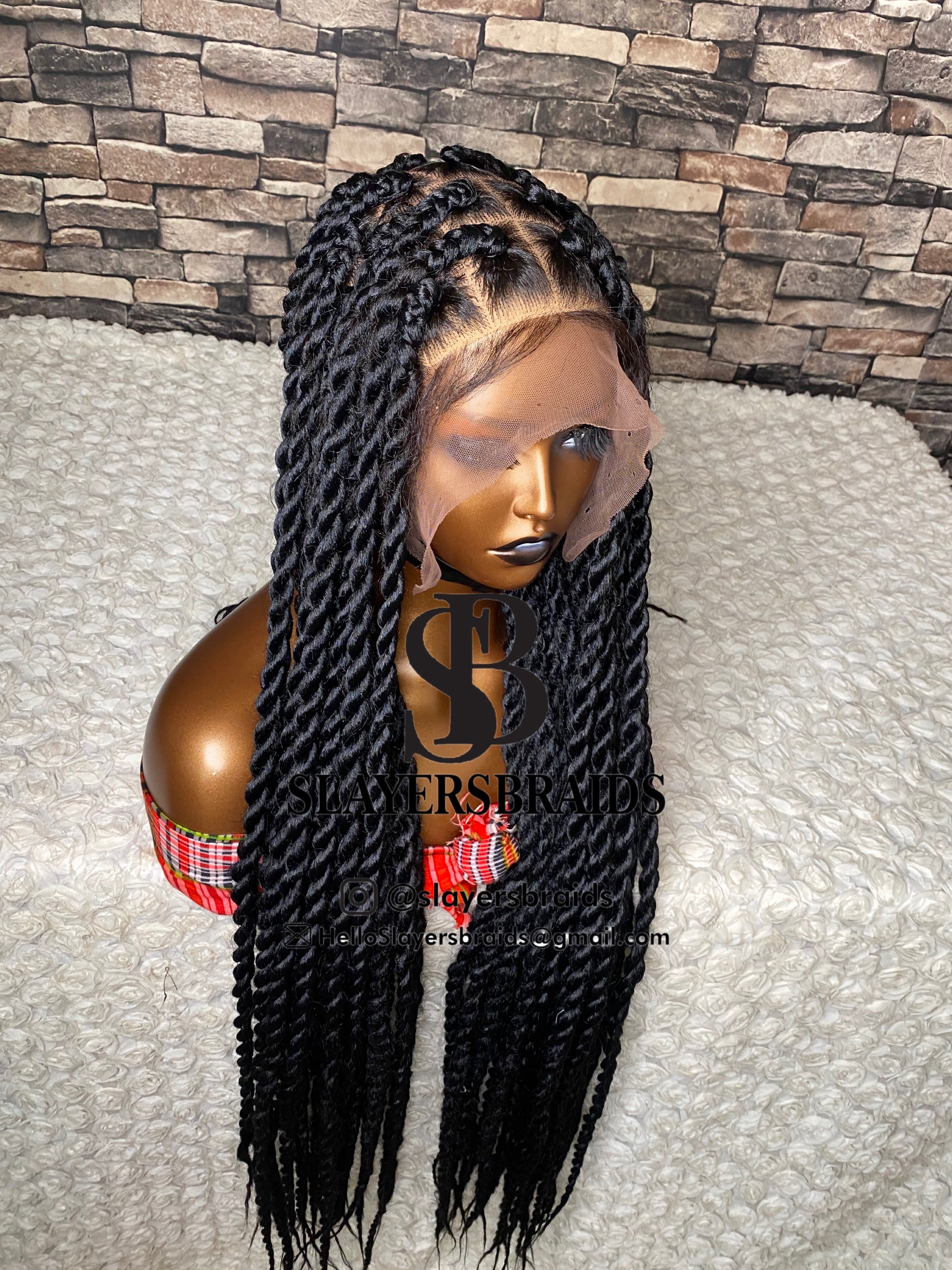 Wig Tonia Senegalese twist box braids full lace braided wig