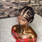 Awele Crisscross Stitch cornrows all back braided wig