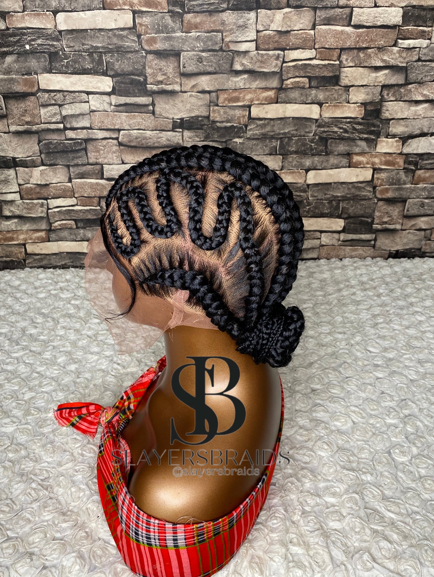 Awele Crisscross Stitch cornrows all back braided wig