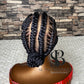 Awele Crisscross Stitch cornrows all back braided wig