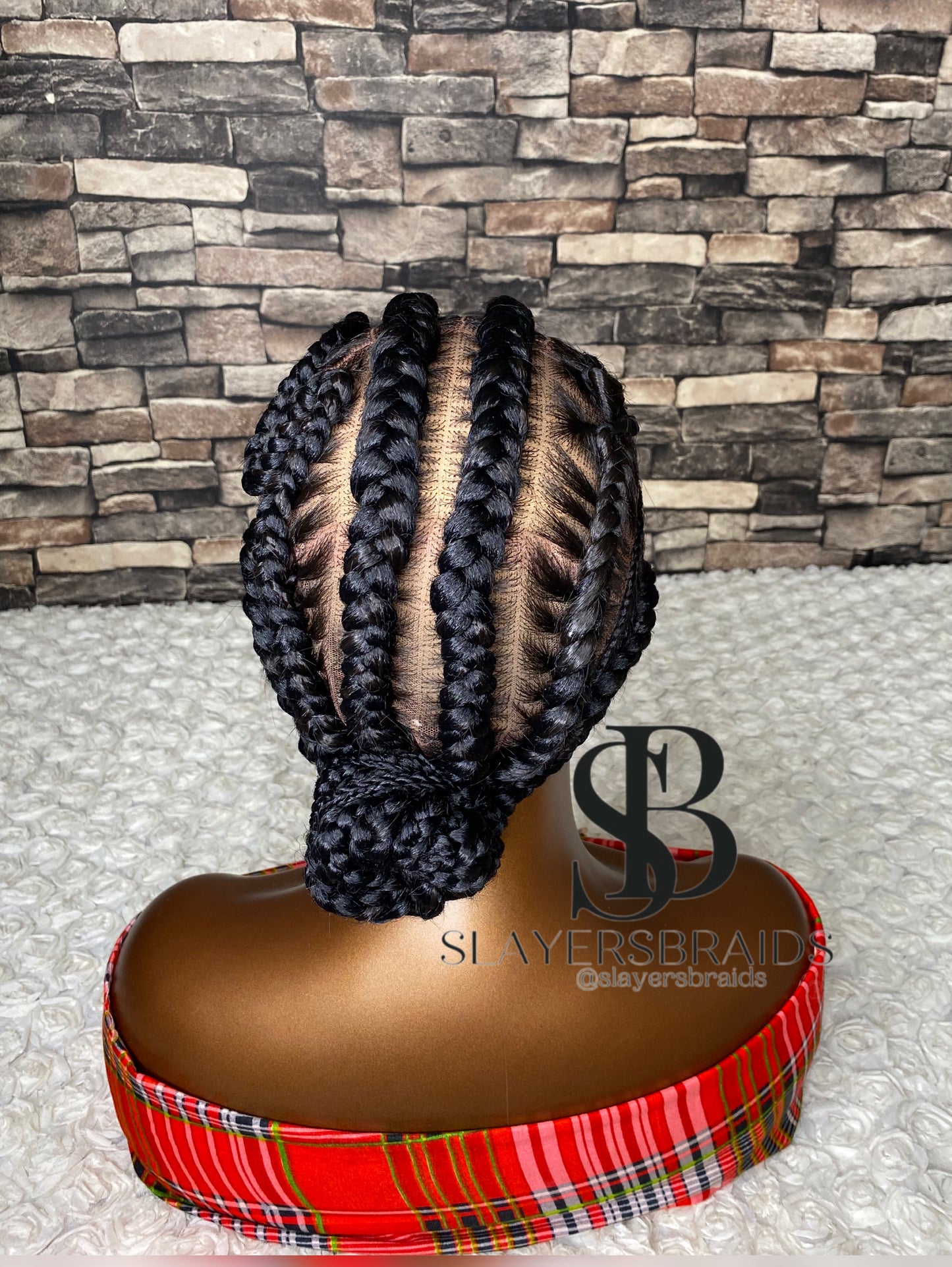 Awele Crisscross Stitch cornrows all back braided wig