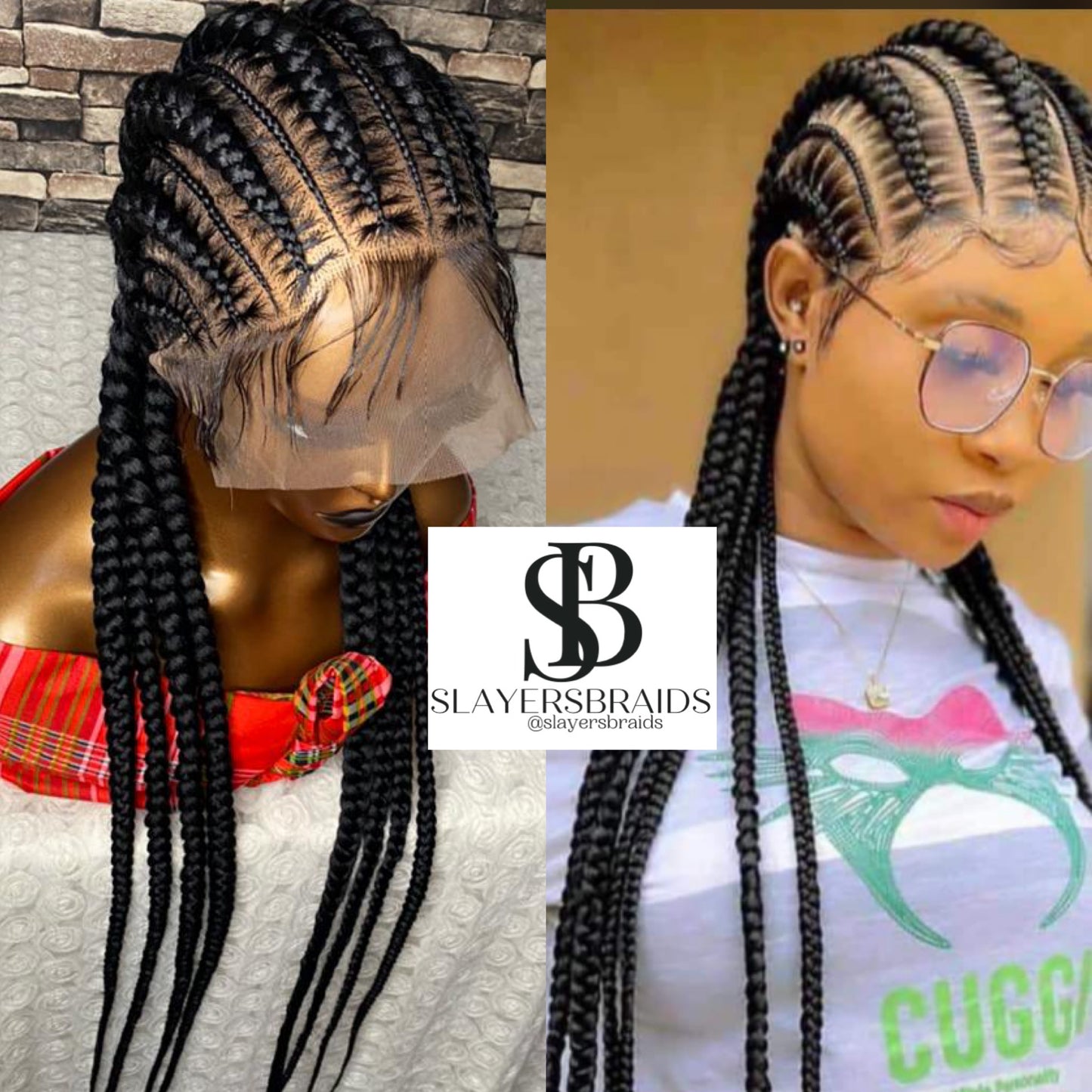 Wig fumi Ready to Ship Stitch cornrows all back braided wig