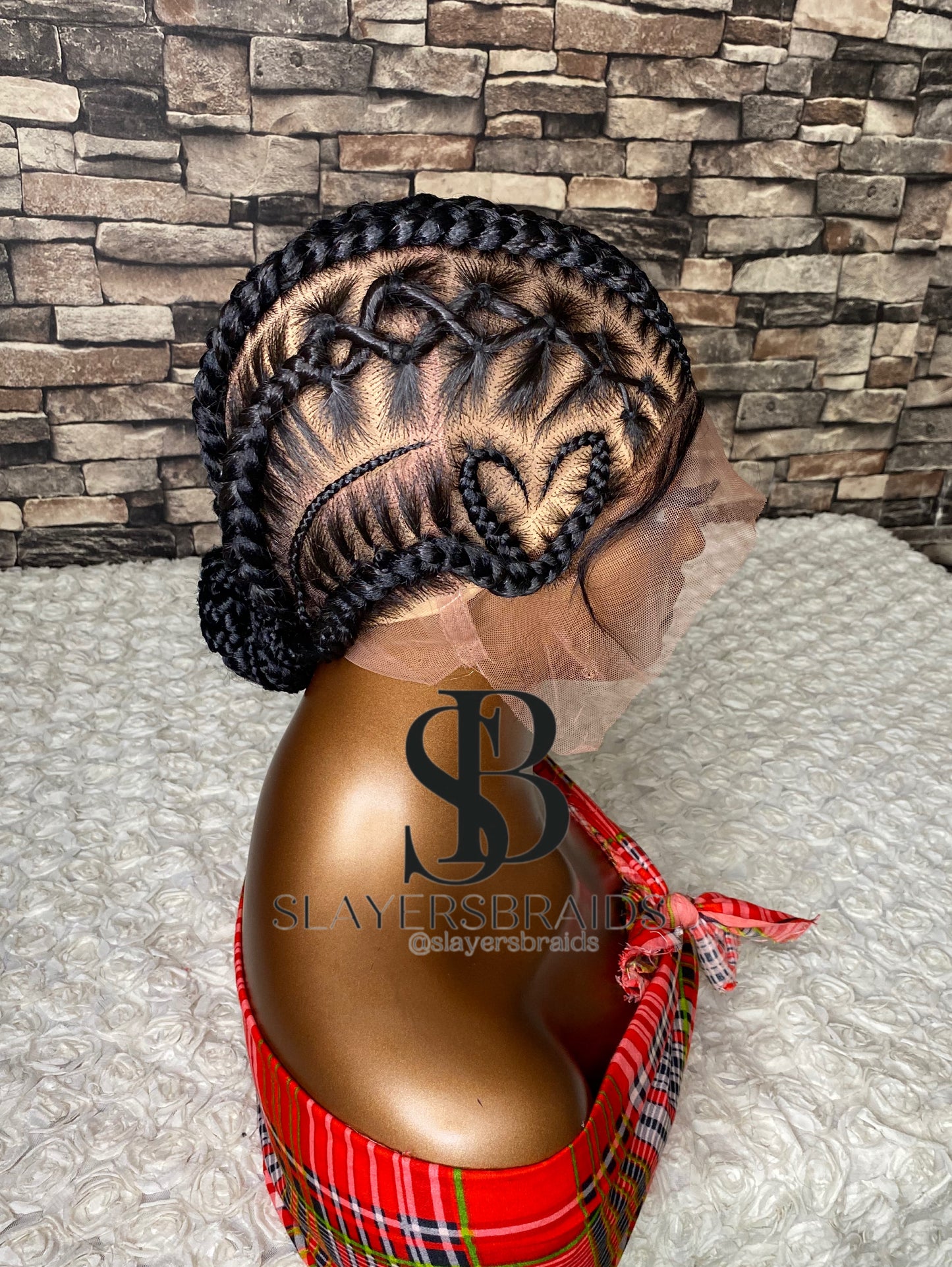 Awele Crisscross Stitch cornrows all back braided wig