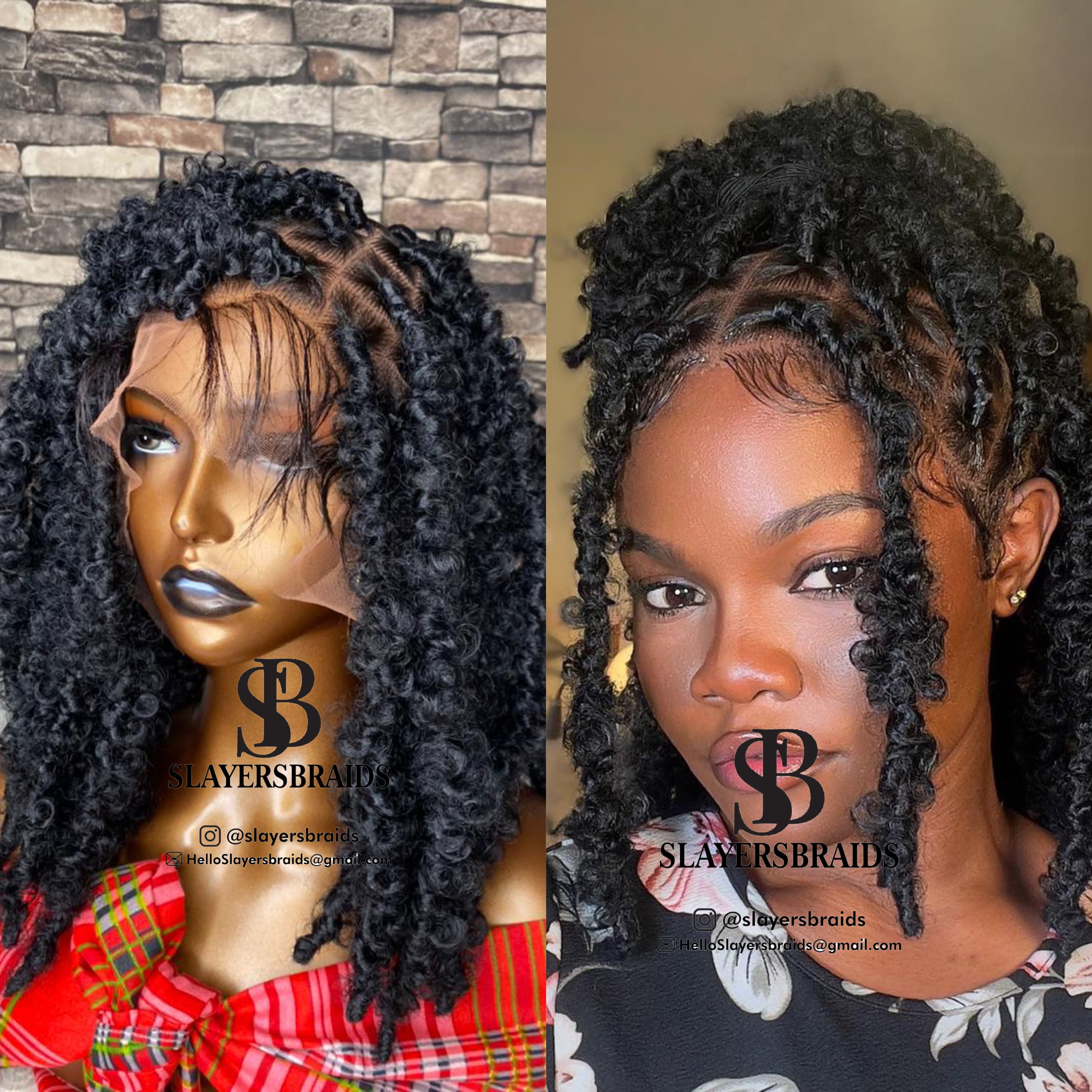 Wig Ella Textured messy dreadlocks bob butterfly faux locs wig