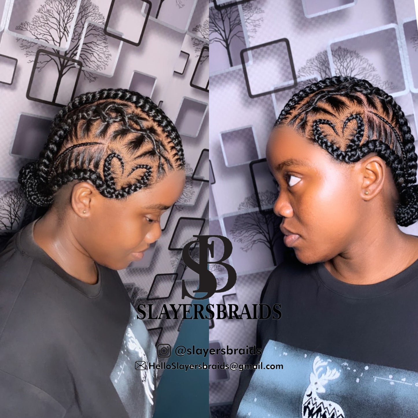 Awele Crisscross Stitch cornrows all back braided wig